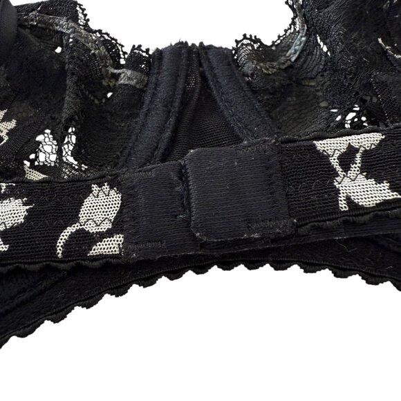 Dolce Gabbana VTG Vintage Black White Bla Thong Set floral unlined Medium Size 3 - Picture 16 of 16